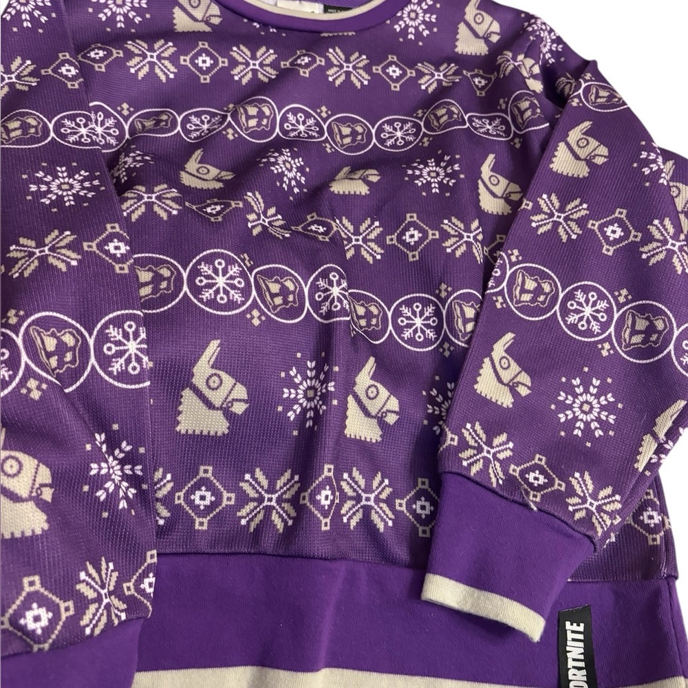 Fortnite Purple Sweater with Snowflake Design